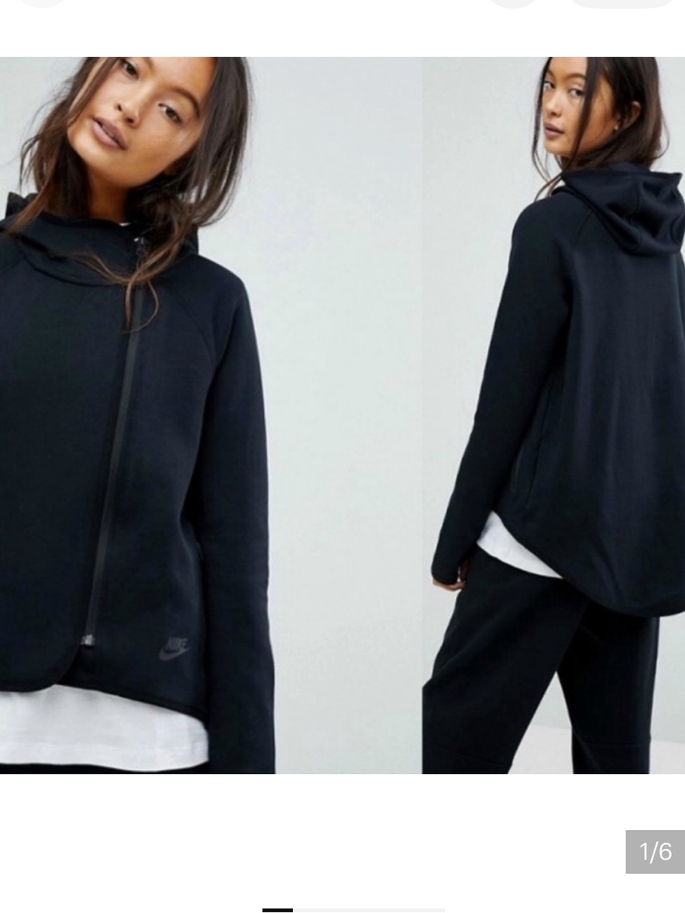 Nike Black Hooded Full-Zip Sweatshirt - Medium